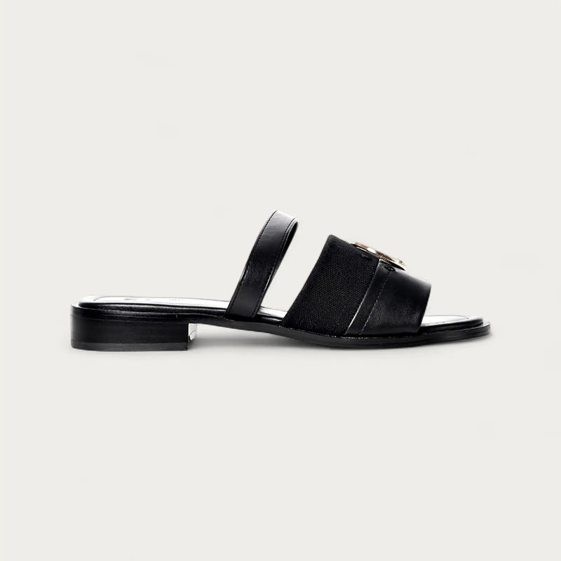 Polo Circle Trim Black Sandal